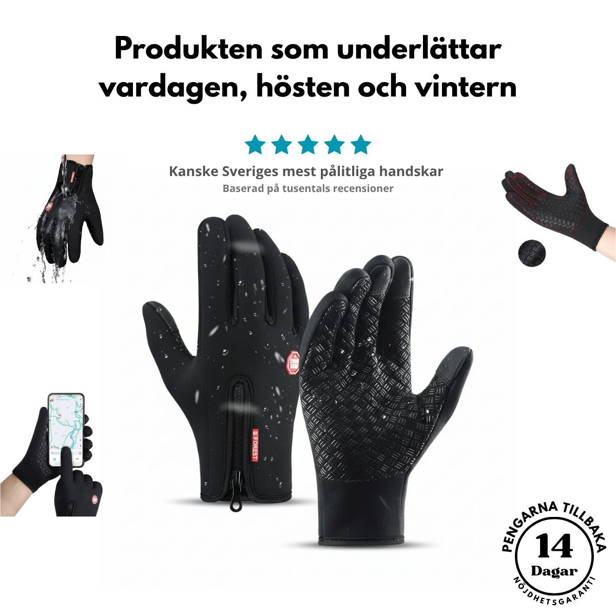 Nordiskkomfort™ – Vattentäta handskar med touchscreen-funktion
